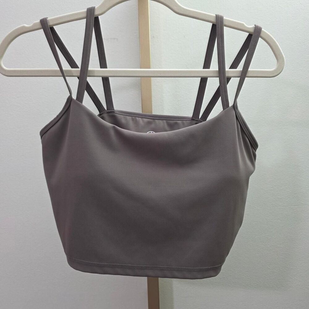 Unbranded Women's Grey and Brown Crop-top